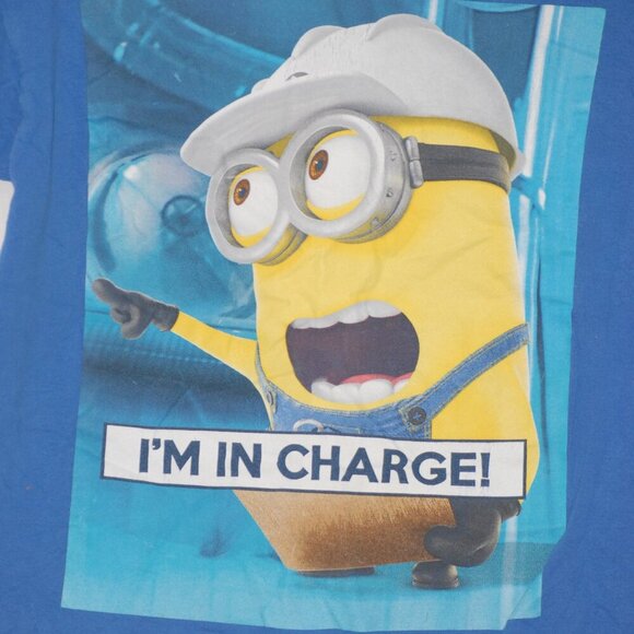 Dispicable ME! 100% Cotton Minion Graphic Tee Size 8 Boys Blue Tshirt AUC - Picture 2 of 4